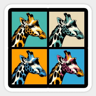 Elegant Pop Art Giraffe Print - Elevate Your Space with Graceful Style! Sticker